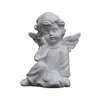 Figurines décoratives 2024 Resin Angel Statue Fairy Sweet Girl Figurine Décoration Cute CHÉRUBS SCULPTURE HOME BURANCE DE BUR