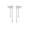 Studörhängen Sterling Silver Color Trendy Plum Blossom Tassel Ear-Buckles Women's Fashion Jewelry