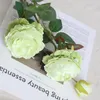 装飾的な花コアで包まれた3head arificial Peony Rose Flower Bride Bouquet Home Wedding Party Decor Fake Plants ScrapbookingDIY