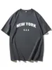 T-shirt femminile Blessyuki New York Letter T-shirt Female Summer Basic O-Neck Tees Casual Retro Streetwear Ladies Harajuku Plus size topsl2403