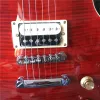 Kabel neu !!! Magic Red Color Custom LP E -Gitarre Solid Body mit Flame Top Ebony Griffbrett kostenloser Versand