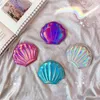 Color Shell Shape Makeup Mirror 2X Magnifying Mirror Portable Double-sided Folding Pocket Kawaii Makeup Accessories