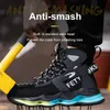 Design Safety Shoes Men Work Sneaker Steel Toe Shoes Puncture Proof High Top Work Safety Boots Man Lightweight Work Shoes 240409