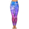 Aktive Hosen blau rosa lila flüssige Leggings abstrakte Kunst Workout Fitnessstudio Yoga Push Up Basic Sports Strumpfhosen dehnbar gedruckte Legging