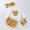 Neue männliche und weibliche Baby Spring- und Herbstkleidung Baby Langarmer Overall Gold PP Hosen Set