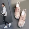 Casual Shoes Women Wedge Sneakers Pink Cow Leather Light White Sneaker Female Vulcanized High Guality Breathable Sports
