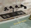 Whole And Retail Wall Mounted Bathroom Tub Faucet Oil Rubbed Bronze Waterfall Spout W Soap Dish Holder Hand Shower Sprayer5964267