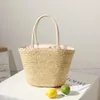 Totes Sacs de paille décontractés d'été Femmes de la broderie au citron et à la main Fashion Fashion Handmade Vacation Beach Dames Tote Sac