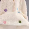 Mädchen sommer ärmellose Kleidung Kinderrunde Hals bunte süße Blume Big Bow Baby Quasten Prinzessin Kleid 240412