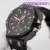 Designer AP Wrist Watch Epic Royal Oak Offshore 26405Ce Mens Watch Black Ceramic Fluorescerande Digital Pointer Automatisk mekanisk världsberömd schweizisk klocka