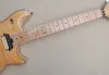 Cables Natural Wood Color Electric Guitar with 2H Pickups Chrome Hardware Maple Quilted Top Offering Customized Services