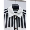 2024 Kobiety Striped Silk Shirt Spring Summer Nowe 415