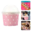 Wegwerpbekers rietjes 50 pc's bekercontainers deksels papier jelly mousse ijs houder huisdessert pudding transparant