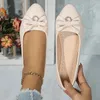 Casual Shoes Damen Bowknot Decor Ballet Flats Einfacher Farbe Spitzer Zeh auf Sleaser Elegantes Arbeitskleid