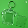 Keychains Lanyards Rectangle Octagon Transparent Blank Insert Photo Picture Frame Key Ring Split keychain Blank Acrylic Keychains