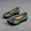 Zapatos casuales birkuir cosechadas mocasines para mujeres de cuero cuadrado de cuero genuino en estilo chino bote suave damas perezosas