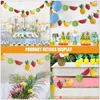 Party Decoration 3 Set Fruits Themed Pull Flag Fruit Summer Banner Paper