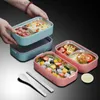 Caixas Bento 304 Lunhana de aço inoxidável para adultos Office da escola de crianças 1/2 camadas Microwavable portátil RIDS Bento Food Store Recipadores L49