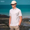 Heren PoloS Yingjuelun Smooth en niet-strijkend kraal katoen Kortjes met korte mouwen Polo shirt Gestrepen contrast Rapel Business Casual T-shirt