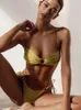 Miyouj Push Up Bikinis Solid Color Swimsuit Women Rings Bikini Lundage Beachwear Supe Supe Sugy Sexy Wating 240403