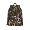 Skolväskor Autumn Mushrooms Berries and Bugs Ryggsäck Kawaii Natural Vintage Mushroom Schoolväska för Student Boys Girls Bagpack Travel Bag