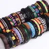 Andere Armbänder 10pcs/Lot Fashion Retro -Farb -Leder -Armband für Männer Frauen Klassiker Vintage Bangle Jewelry Festival Party Geschenke Verstellbarer Sizel240415