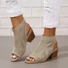 Chaussures habillées Summer Sandales à talons épais femmes de la femme Bouche de poisson ouverte de poisson Sandalias de Mujer Verano 2024