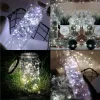 2 set LED Luces de cuerda de alambre plateado Control remoto USB impermeable al aire libre para las fiestas decoración de la fiesta de bodas de Navidad 20 pies