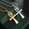 Hanger kettingen klassiek oog van horus cross heren gepersonaliseerde roestvrijstalen ketting casual sieraden groothandel