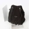 Cowhide Frosted Bag Autumn Niche Design Leather Tassel Bucket Single Shoulder Crossbody