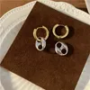 Hoop Ohrringe Mode ovale Perle für Frauen elegante Hochzeitsfeier Punkschmuck Geschenk E004