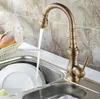 Rubinetti del lavandino da bagno cucina antichi ottone singola manico singolo foro girevole per acqua a 360 gradi NSF080