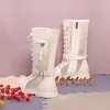 Boots Girls Summer High Children's Hollow Breathable Fashion Show Long 2024 Princess Single Anti Slip
