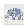 Tischmatten blaue Blumenelefant Illustration Keramik Untersetzer (quadratisch) Kawaii Slate Customized