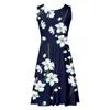 Sukienki swobodne moda lato 2024 dla kobiet Trendia eleant o szyja Crewneck patchwork kwiatowe nadruki plażowe