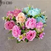 Wedding Flowers Yo Cho 34cm 5pcs Big Silk Rose Decor Flower Fake Daisy Symulowany impreza Dekoracja domowa sztuczna bukiet