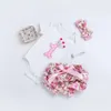 Baby Fashion Solid Color Cartoon Sticker Embroidery 1 Word Old Sweetheart Fragmented PP Shorts Set