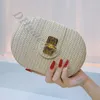 Cheap Store 90% Off Wholesale Bags Korean Version of Internet Celebrity Grass Woven 2024 Wallte Popular Buckle Fashion Chain Crossbody Small Round Bag luxury handbag