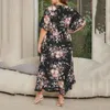 Casual Dresses Summer Floral Tiered Maxi Women's Dress with Pocket SHORT STEVE V Neck Formell tillfälle Vestidos