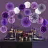 Fleurs décoratives Papier de tissu pompes Fleur Garland Decoration de mariage DIY BALLE BABY Shower Anniversaire Party 24pcs Set