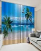 Cortinas de praia azul personalizadas Cortina de janela 3D Luxo Sala de estar Decorate Cortina Nature Cenário Curtain6155498