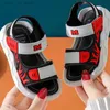 Sandals Baby Sandals Flame Pattern Boy Sandals Soft Sole Anti-slip Boys Girls Children Shoes T240415