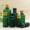 Storage Bottles 50ml Green/blue/brown/clear Glass Bottle Aluminum Lid Essential Oil Serum Moisture Liquid Complex Recovery Sample Skin