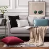 Kussen inyahome waterblauw fluwelen zachte vaste decoratieve worpdeksel met kwastjes rand boho -hoes voor bank sofa bed