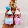 Keychains Lanyards Creative Oil KeyChain Quicksand Pencil Key Chain Womens Bag Pendant Gift Wholesale