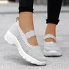 Casual schoenen dames elastische band sneakers sport wig mesh hol uit zomers strand dikke bodem vaste kleur schoenen sapatos