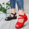 Scarpe eleganti sandali per la bocca di pesce europei e americani 2024 design di lusso Spessa temperamento Piattaforma femminile Zapatos Mujer