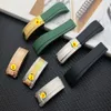 Kwaliteit groen zwart 20 mm siliconen rubber horlogeband horlogeband voor rolband gmt oysterflex armband logo on252n