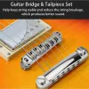 Cables Roller Saddle Tune O Matic Bridge Tailpiece with Studs for Bridge Style Electric Guitar Replacement Accessories