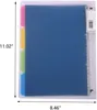 Binder Portfolio Notebook met 26 ringen/gaten 5 Onderwerp spiraalvormig papier Notecook 4 gekleurde PP -scheidingsschepen voor labels